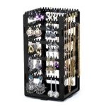 Earrings Rotating Stand Jewellery Display Organiser With 240 Holes Hanging Studs Earrings, Necklaces, Bracelets, Chains (Black) - Image 2