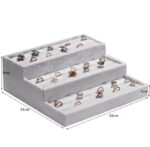 30 Kada Step Velvet Jewellery Drawer Organizer Tray Stackable (Grey) - Image 6