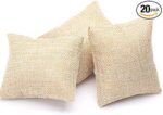 20 piece pack Linen Beige Burlap Jewelry Display Pillow for Bracelet, Cuff, Watch, Anklet, Bangle, Dangle Earring and Necklace - Image 3
