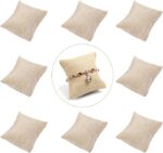 20 piece pack Linen Beige Burlap Jewelry Display Pillow for Bracelet, Cuff, Watch, Anklet, Bangle, Dangle Earring and Necklace - Image 2