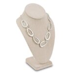 7 inch Linen Covered Wood Jewelry Display Necklace Chain Jewelry Bust Display Holder Stand, Necklaces Display Necklace Mannequin
