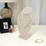 7 inch Linen Covered Wood Jewelry Display Necklace Chain Jewelry Bust Display Holder Stand, Necklaces Display Necklace Mannequin - Image 5
