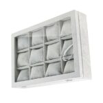 Jewelry 12-Watch/Bangle Tray Velvet Jewelry Drawer Organizer Tray With Glass Cover - Image 3