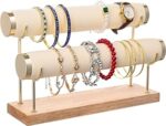 Metal Velvet 2 Roll Bangle/ bracelet Show Scrunchie Stand Stand (Beige) - Image 5