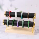 Metal Velvet 2 Roll Bangle/ bracelet Show Scrunchie Stand Stand Jewellery Organizer
