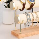 Metal Velvet 2 Roll Bangle/ bracelet Show Scrunchie Stand Stand (Beige) - Image 2