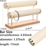 Metal Velvet 2 Roll Bangle/ bracelet Show Scrunchie Stand Stand (Beige) - Image 4