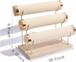 Metal Velvet 3 Roll Bangle/ bracelet Show Scrunchie Stand Stand (Beige) - Image 3