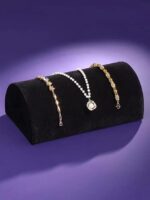 Jewelry Store Counter display Oval Necklace Display Rack Black Velvet Necklace display stand