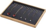Premium Wooden Chain Velvet Jewelry Drawer Organizer Tray Stackable