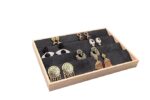 Wooden Earring Velvet Jewelry Drawer Organizer Tray Stackable - Image 3