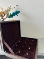 Pendent Heavy Leather Velvet Storage Box, Display Box (12) (Brown) - Image 2