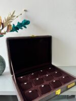 Pendent Heavy Leather Velvet Storage Box, Display Box (12) (Brown) - Image 4