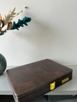 Pendent Heavy Leather Velvet Storage Box, Display Box (12) (Brown) - Image 6