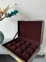 Tops Heavy Leather Velvet Storage Box, Display Box (12) (Brown) - Image 3