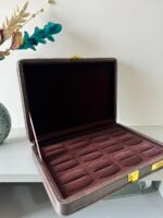 Ring Heavy Leather Velvet Storage Box, Display Box (12) (Brown) - Image 2