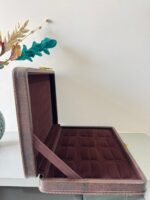 Ring Heavy Leather Velvet Storage Box, Display Box (12) (Brown) - Image 3
