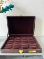 Ring Heavy Leather Velvet Storage Box, Display Box (12) (Brown)