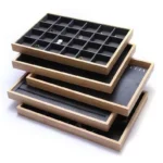 Premium Wooden Chain Velvet Jewelry Drawer Organizer Tray Stackable - Image 4