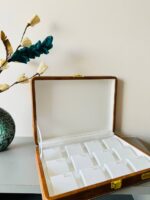Pendent Heavy Leather Velvet Storage Box, Display Box (12) (Yellow-White) - Image 3