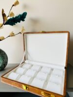 Pendent Heavy Leather Velvet Storage Box, Display Box (12) (Yellow-White) - Image 2