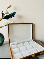 Tops Heavy Leather Velvet Storage Box, Display Box (12) (Yellow-White) - Image 2