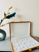 Ring Heavy Leather Velvet Storage Box, Display Box (12) (Yellow-White) - Image 3