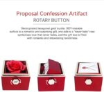Creative 360 Degree Rotatable Preserved Real Rose Jewelry Ring Box For Proposal, Wedding, Ceremony Gift, Necklace Jewelry Case Gift Boxes For Birthday - Image 11