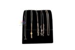 Chain Stand Wooden Jewellery Display Stand In Velvet (Black)