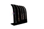 Chain Stand Wooden Jewellery Display Stand In Velvet (Black) - Image 2
