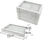 Glass Lid Necklace Organizer Box 15 P-Set Necklace Card Velvet Jewelry Tray - Image 2