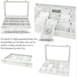 Glass Lid Necklace Organizer Box 15 P-Set Necklace Card Velvet Jewelry Tray - Image 3