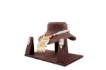 Fiber Jewellery Choker Display Stand With Earring  In Sued Velvet 8 Inch - Image 2