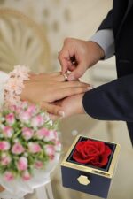 Creative 360 Degree Rotatable Preserved Real Rose Jewelry Ring Box For Proposal, Wedding, Ceremony Gift, Necklace Jewelry Case Gift Boxes For Birthday - Image 7