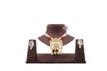 Fiber Jewellery Choker Display Stand With Earring  In Sued Velvet 8 Inch