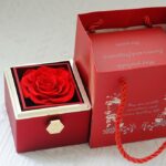Creative 360 Degree Rotatable Preserved Real Rose Jewelry Ring Box For Proposal, Wedding, Ceremony Gift, Necklace Jewelry Case Gift Boxes For Birthday - Image 12