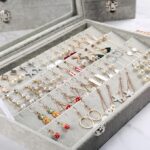 Glass Lid Necklace Organizer Box Earring Velvet Jewelry Tray - Image 2