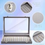 Glass Lid Necklace Organizer Box 20 Chain/Necklace/Bracelet Velvet Jewelry Tray - Image 4