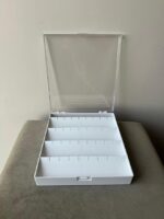 Acrylic Earring Jewellery Storage Box White