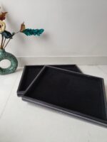 Jewellery Velvet leather Display Stitched Tray (12*15 Black 1 Pcs) (13*10 Black 1 Pcs) 2 pcs