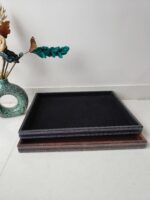 Jewellery Velvet leather Display Stitched Tray (12*15 Brown/ Black 2 Pcs) - Image 2