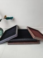 Jewellery Velvet leather Display Stitched Tray (12*15 Brown/ Black 2 Pcs) (13*10 Brown/ Black 2 Pcs) 4 pcs