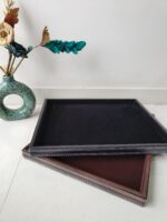 Jewellery Velvet leather Display Stitched Tray (12*15 Brown/ Black 2 Pcs)