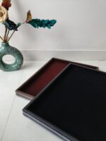 Jewellery Velvet leather Display Stitched Tray (12*15 Brown/ Black 2 Pcs) - Image 3