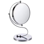 Round Steel Heavy Makeup Mirror Glass Table top Vanity Mirror on Stand