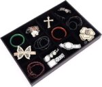 12 Grid Velvet Tray Jewellery Drawer Stackable ( 2 in 1 Tray) - Image 2