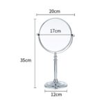 Round Steel Heavy Makeup Mirror Glass Table top Vanity Mirror on Stand - Image 5