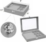 24 Grid + Ring Velvet Jewellery Storage Display For (Grey) - Image 4