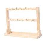 Metal-Bamboo Multi-Tier Jewellery Organizer, Earring/Chain Bracelet Showcase (Bamboo 2 Tier) - Image 4
