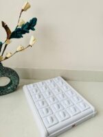 24 Fitting Tray Jewellery Display Organizer For Counter (9"x 11" Inch, White-Ring) - Image 2
